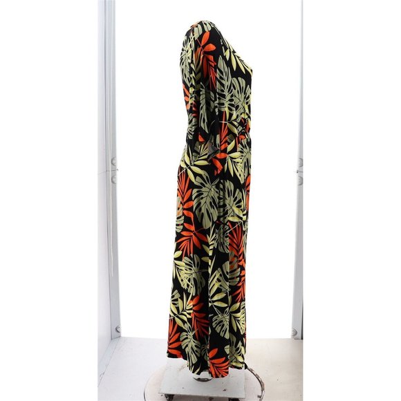 NWT G BY GIULIANA ECOLUXE KNIT DRESS BLACK PALM LARGE - Picture 7 of 12